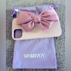 Whimvoy iPhone 15 plus mauve bow case - never used.
